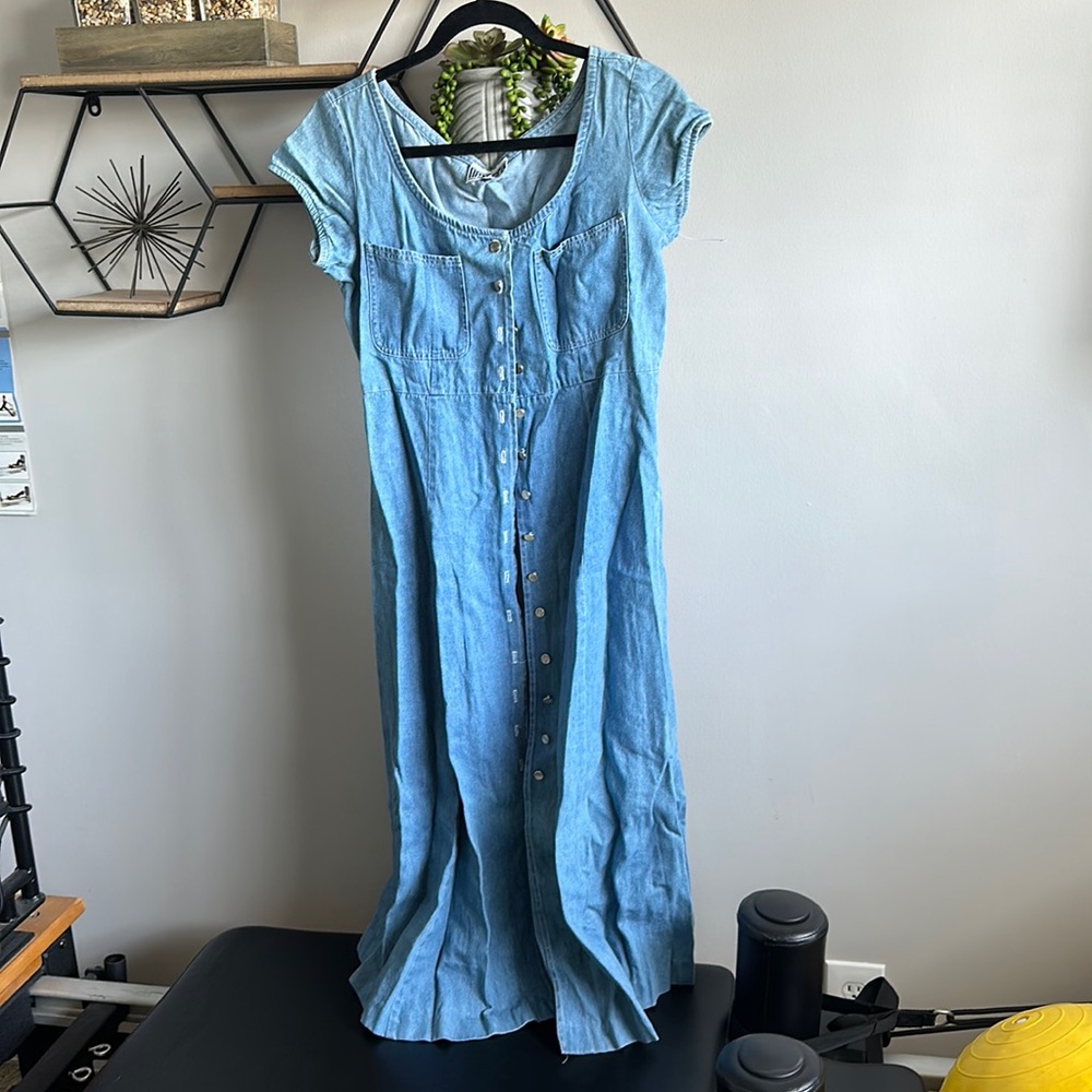 Vintage next era button up jean dress